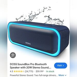 Doss Soundbox Pro Portable Bluetooth Audio Speaker. LED Beat Sync. Waterproof
